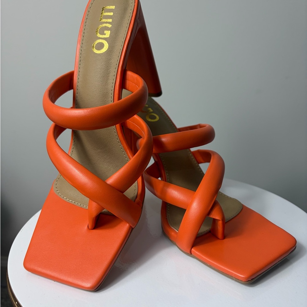 EGO Bold Orange Strappy Heels